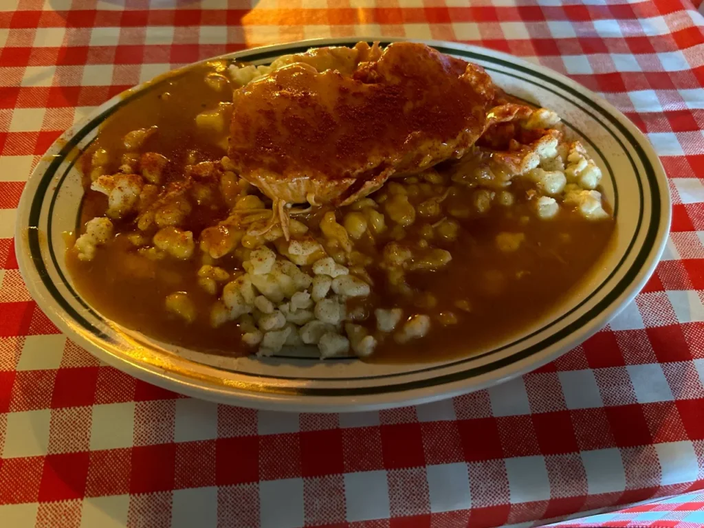 Hungarian comfort food, the chicken paprikas is the signature dish at Tony Packo's in Toledo. A seasoned chicken breast served over Hungarian dumplings, this will satisfy even a large appetite. The signature chicken paprikas dish served over authentic Hungarian dumplings at Tony Packo’s Toledo.