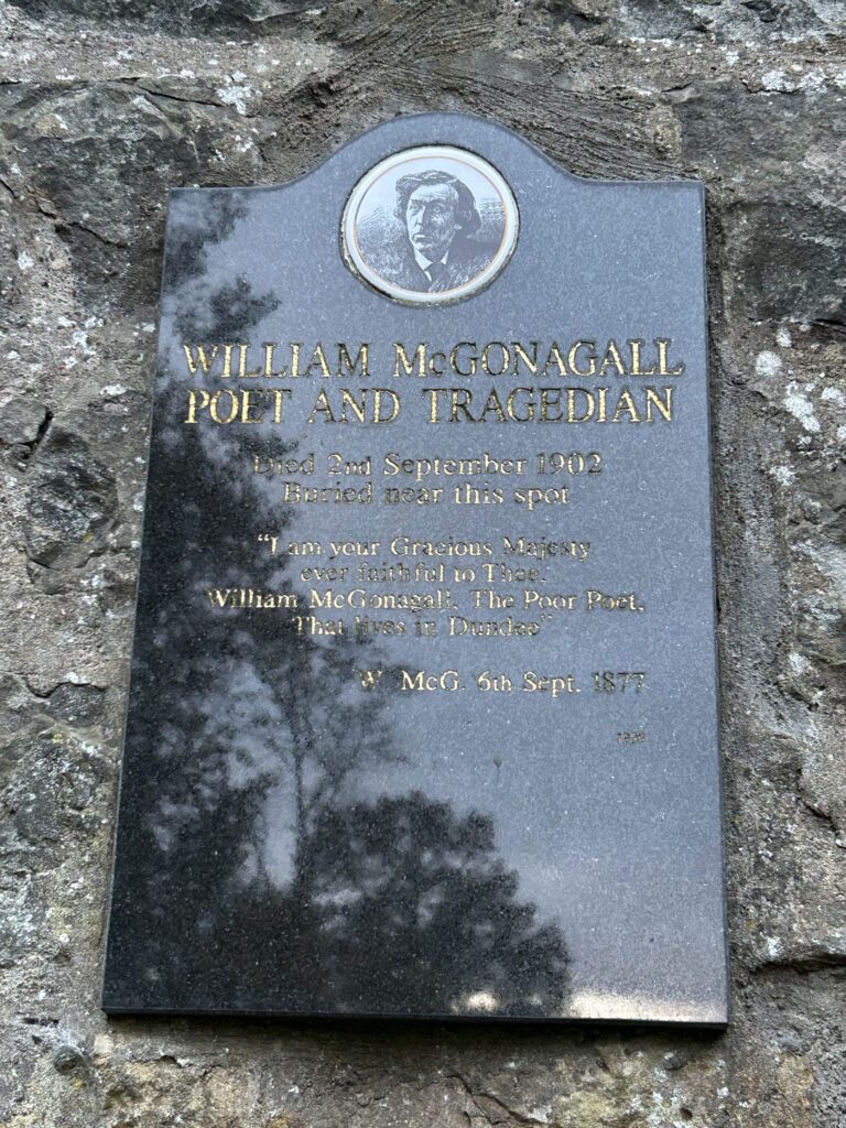 Poet William McGonagall grave marker, the inspiration for Minerva McGonagall The black stone memorial plaque for Scottish poet William McGonagall in Greyfriars Kirkyard, the name inspiration for Professor Minerva McGonagall from our Harry Potter walking tour Edinburgh.