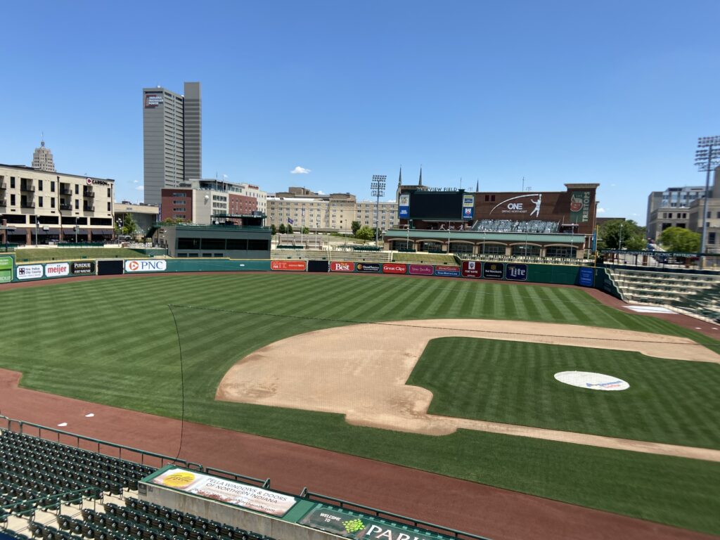 fort wayne birthplace of major league baseball parkview field exterior at fort wayne indiana