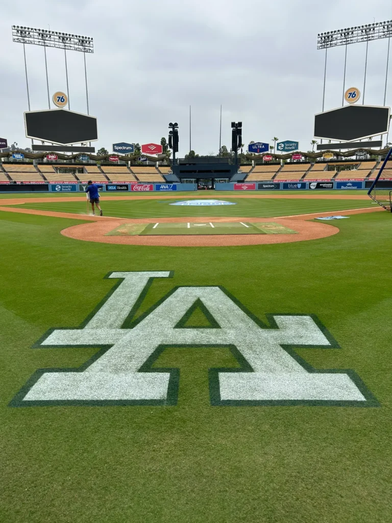 During the Dodger Stadium tour, you get the opportunity to go on the field just behind home plate. dodger-stadium-baseball-history-field-level-home-plate-california