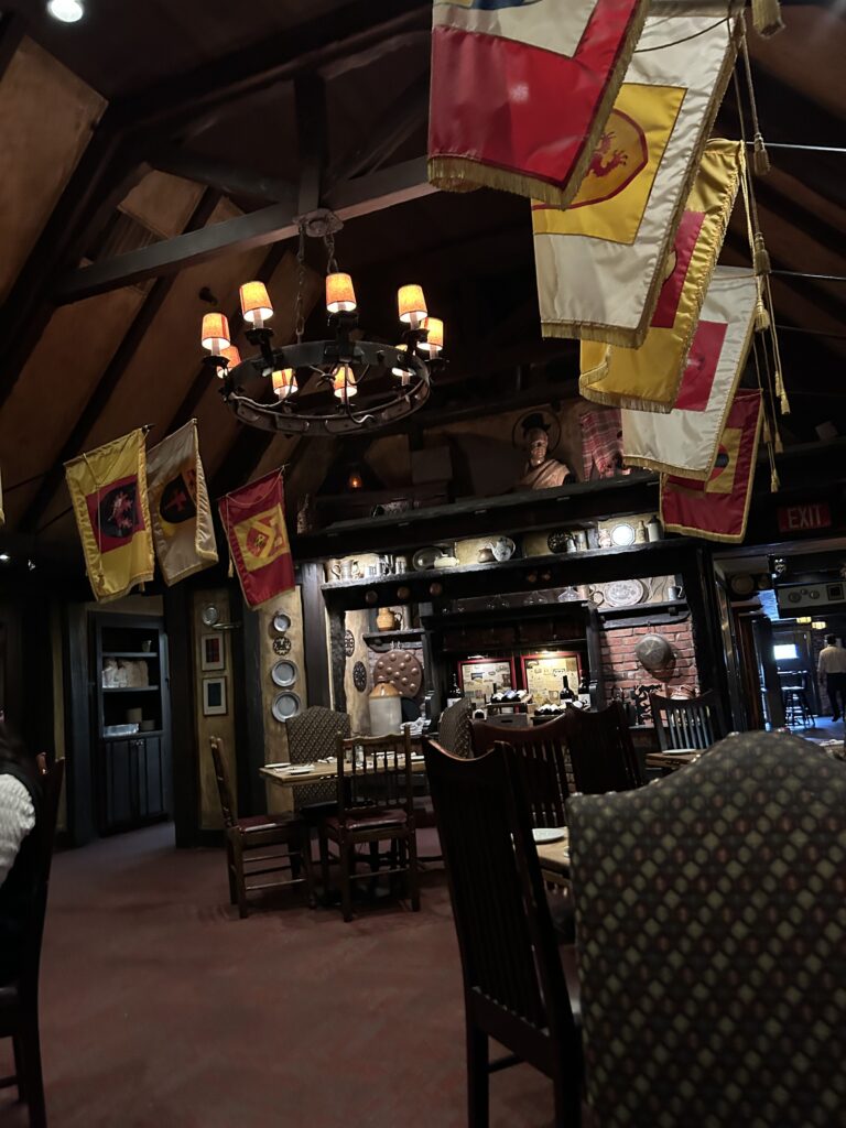 Tam O'Shanter has the charm of a Scottish pub. Oscar-nominated art director Harry Oliver designed the charming building. Oliver received his nominations for the silent films 7th Heaven and Street Angel. The cozy interior dining room featuring dark wood paneling that creates an authentic Scottish pub feel at the Tam O'Shanter Inn Los Angeles.