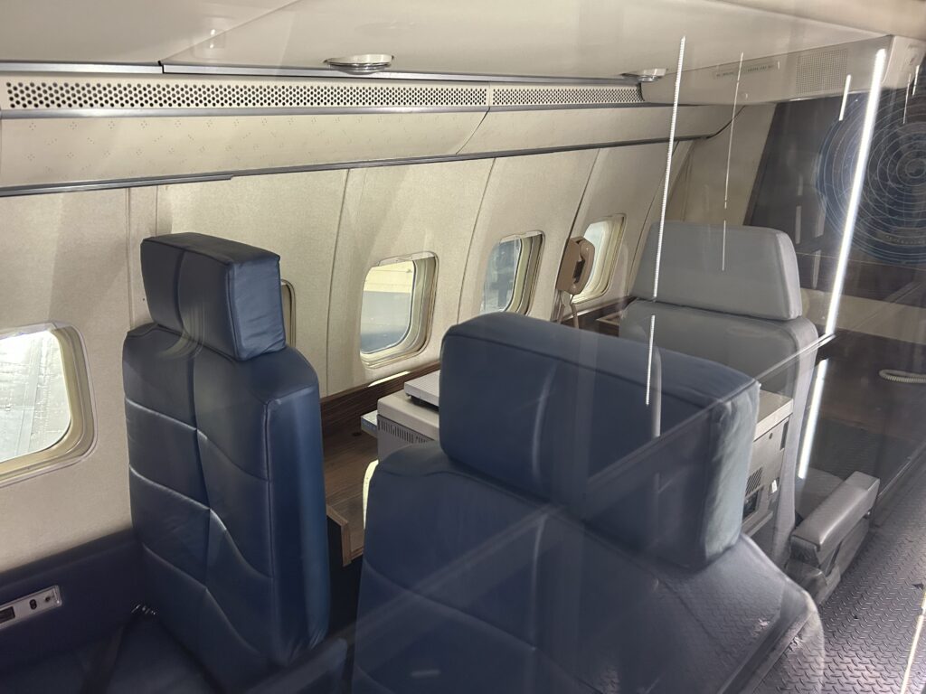 Presidential transportation is a focal point of the museum, including the Air Force One that was used by President Kennedy on his fateful visit to Dallas in 1963. The interior passenger cabin of the historic Boeing SAM 26000 Air Force One plane used by President Kennedy, showcased in our Dayton Ohio aviation history guide.