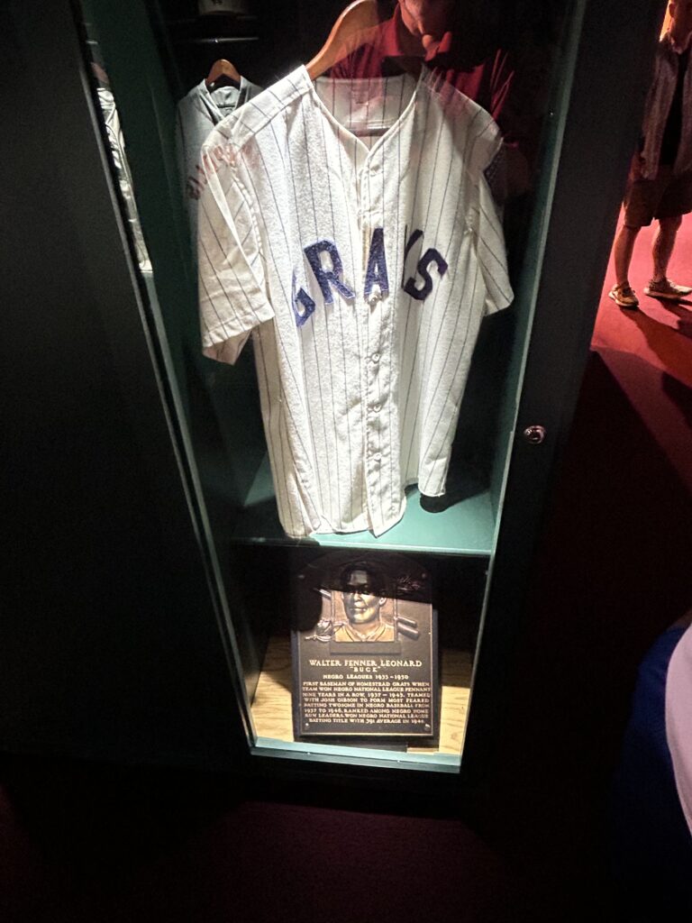 Each player from the league enshrined into the National Baseball Hall of Fame is honored with a Hall of Fame Locker, on display at the museum. This locker features the career of Buck O'Neil, one of the founders of the museum. Each player from the league enshrined into the National Baseball Hall of Fame is honored with a Hall of Fame Locker, on display at the museum. This locker features the career of Buck O'Neil, one of the founders of the museum.