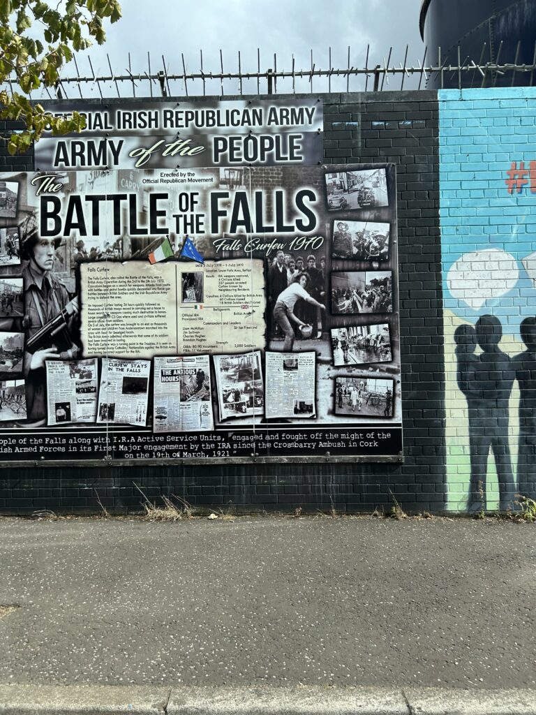 Mural in Belfast, Northern Ireland commemorating the Battle of the Falls Mural in Belfast, Northern Ireland commemorating the Battle of the Falls