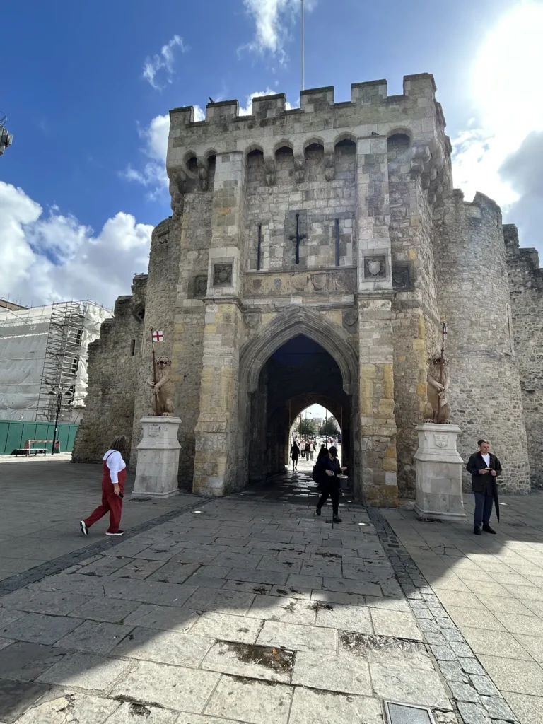 Bargate in the city center of Southampton The iconic Bargate medieval gateway in the city center, a prominent landmark featured in our Southampton England travel guide.