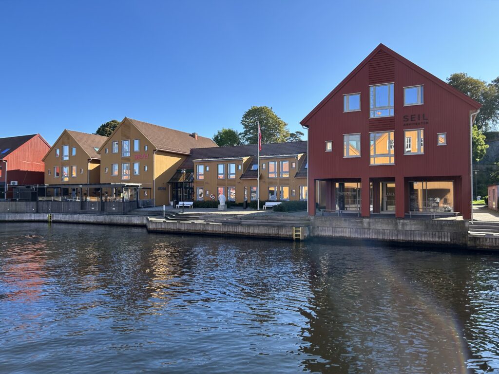 travel guides waterfront at Kristiansand Norway