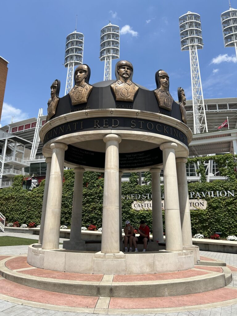 midwest baseball road trip cincinnati red stockings monument pavilion at cincinnati ohio