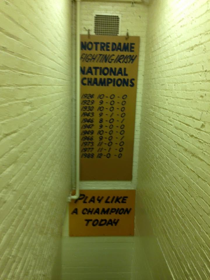 midwest baseball road trip notre dame play like a champion sign at south bend indiana
