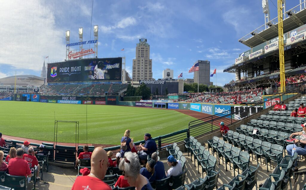 midwest baseball road trip progressive field interior at cleveland ohio