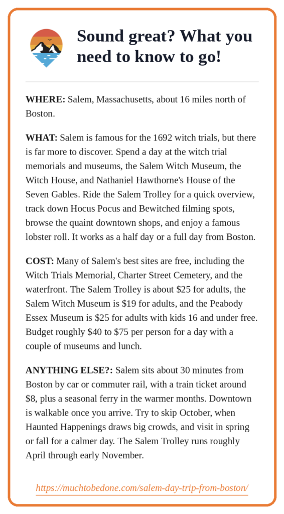 salem day trip from boston what you need to know infographic
