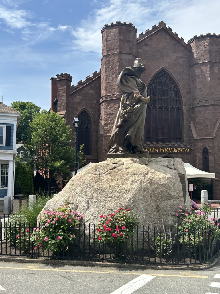 salem roger conant statue at the salem witch museum