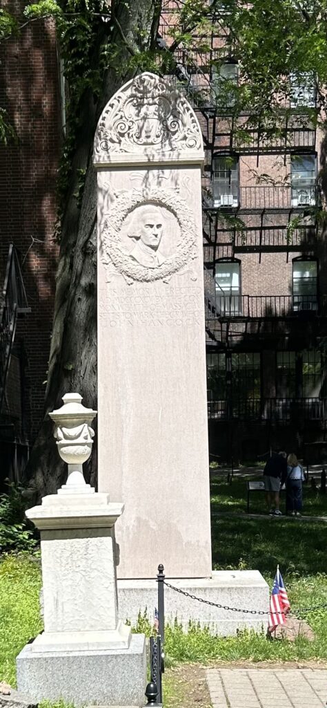 walking the boston freedom trail john hancock grave at granary burying ground