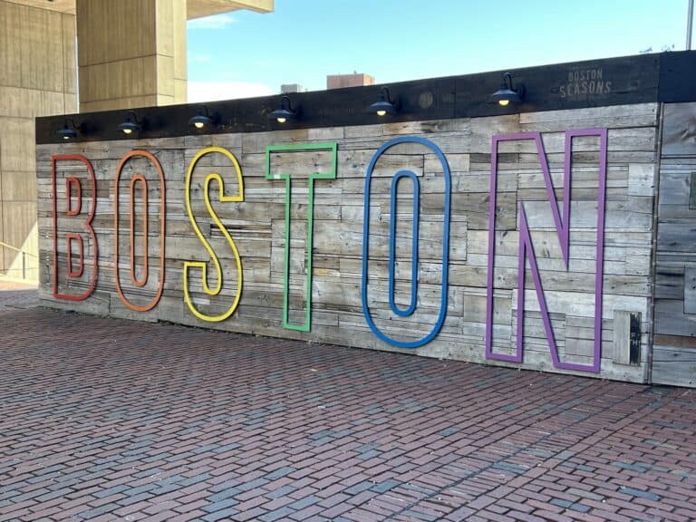 boston travel guide boston sign at city hall plaza