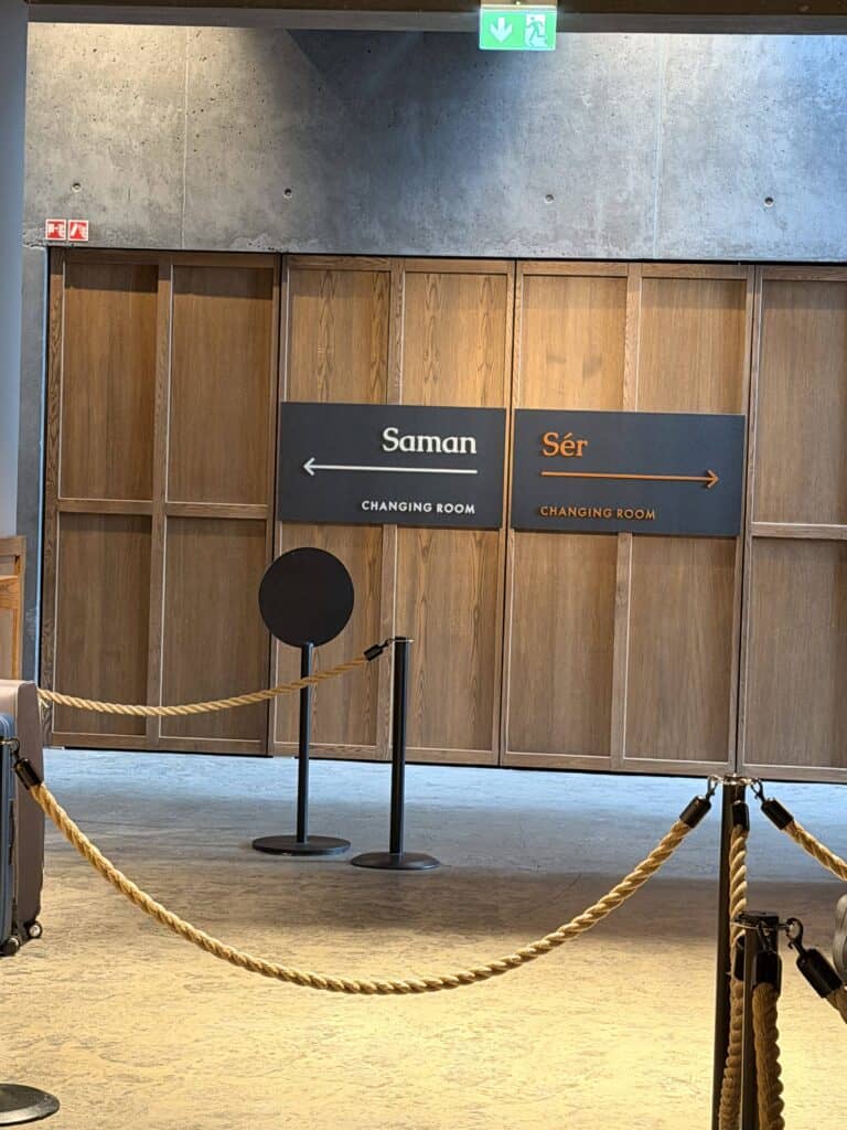 sky lagoon iceland saman and ser ticket signs at kopavogur